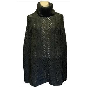 Sleeping on Snow Eldora turtleneck sweater womens M linen green open knit anthro